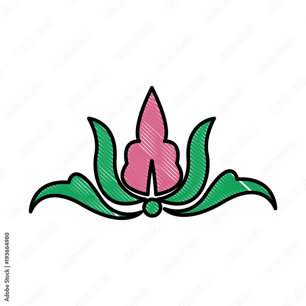 Fototapeta premium Flower heraldic symbol vector illustration graphic design
