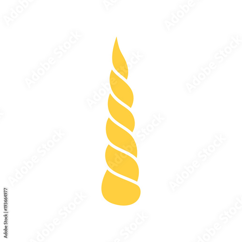 Silhouette of unicorn horn isolated on white background. horn of a unicorn isolated on white background. Vector