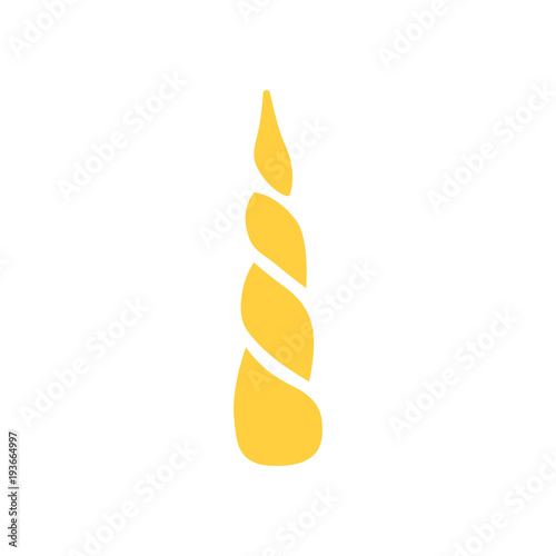 The horn of a unicorn isolated on white background. Vector