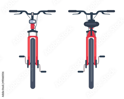 Bike with Pedals and Rudder Front View, Bicycle