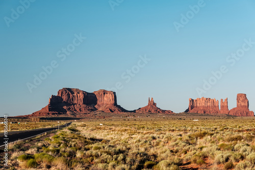 Empty scenic highway in Monument Valley