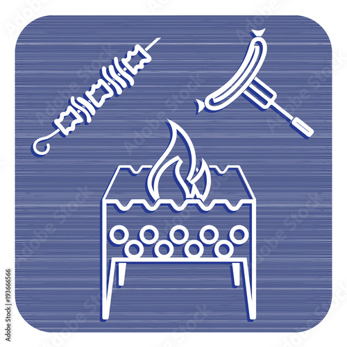 Brazier, kebab and sausage icon