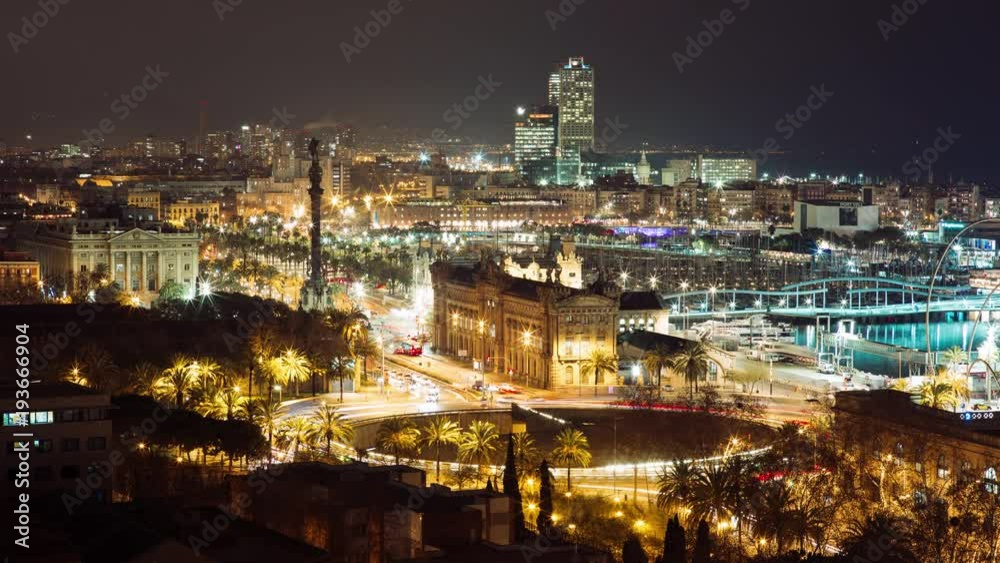 Amazing timelapse from Montjuic, Barcelona with traffic Amazing timelapse from Montjuic, Barcelona with traffic
