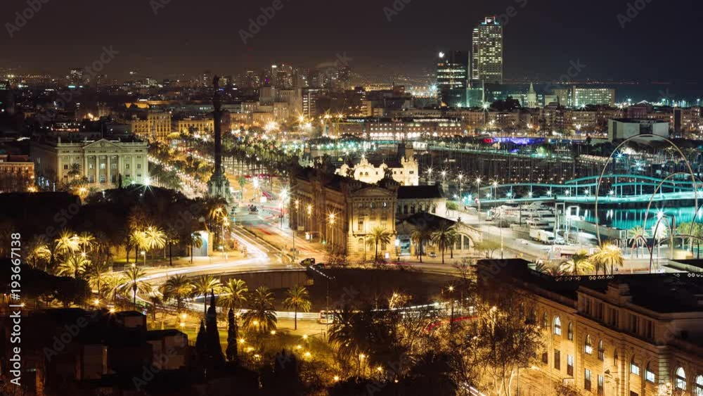 Amazing timelapse from Montjuic, Barcelona with traffic Amazing timelapse from Montjuic, Barcelona with traffic