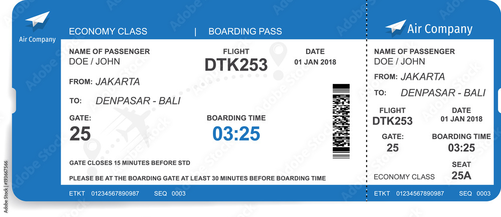 Boarding pass design background. Vector illustration of airline boarding pass. Boarding pass ticket.