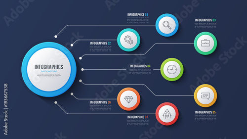 Vector 7 options infographic design, structure chart, presentati