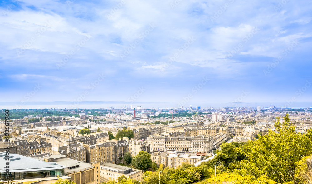 View on Cityscape of Edinburgh - the capital of Scotland