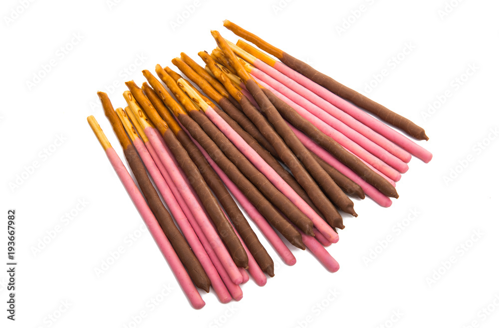 Fototapeta premium chocolate dipped cookie sticks
