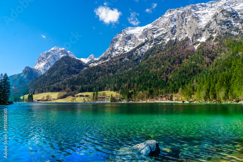 View on picturesque lake Hintersee in Bavaria