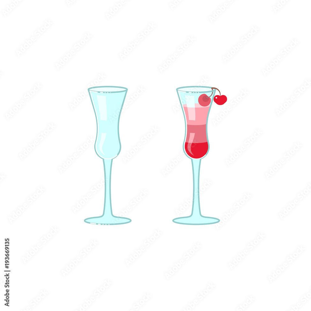 Obraz premium wineglass and exotic cocktail