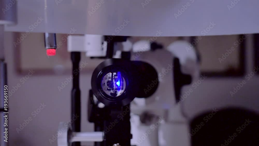 Laser instrument detail for eye examination Laser instrument detail for eye examination