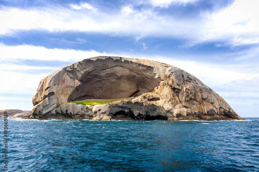 Skull rock in Wilsons promontory, a huge rock at the beginning of bass straight