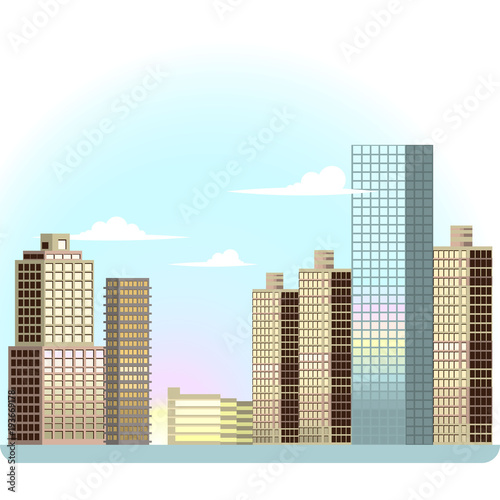 Urban landscape with buildings