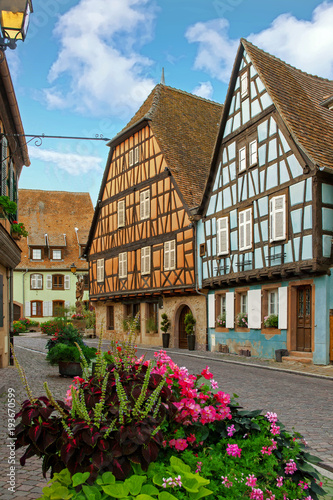 Kientzheim. Rue en centre ville. Alsace, Bas Rhin. Grand Est 