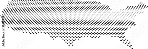 Doted USA map perspective.vector illustration