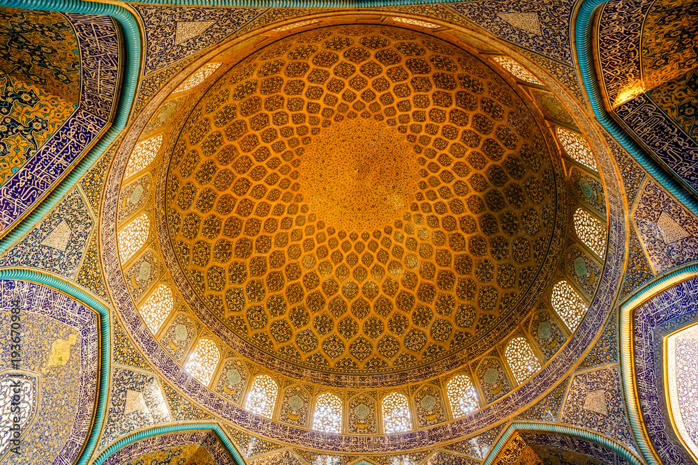 View on dome of Lotfollah mosque in Esfahan - Iran