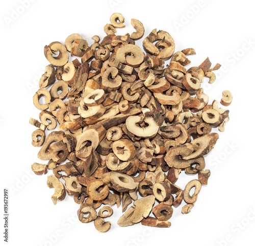 Cortex Moutan radicis, chinese herbal medicine isolated. Mu Dan Pi photo