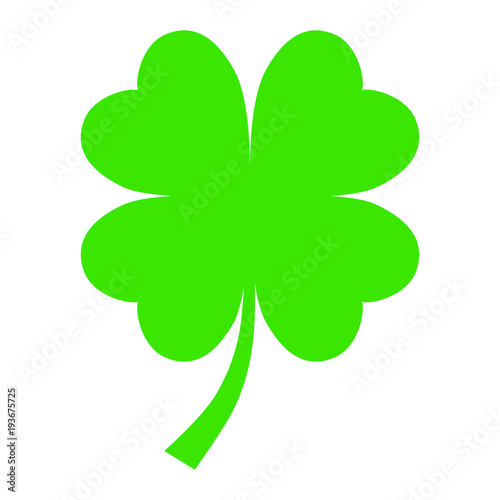 Clover symbol with four petals. Clover sign isolated on white background. Vector illustration