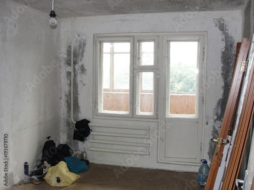 Comparison of a room in an apartment before renovation new house