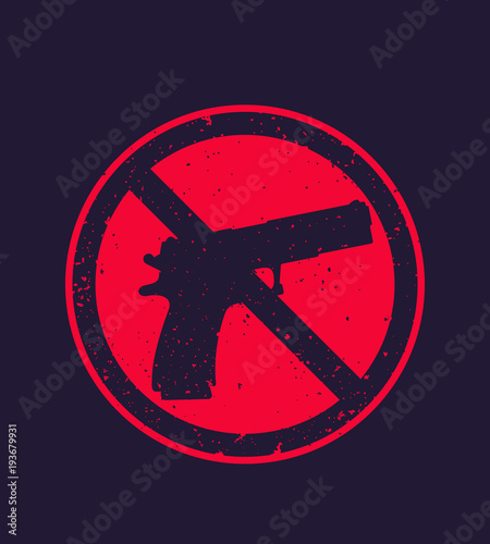 no guns sign with pistol
