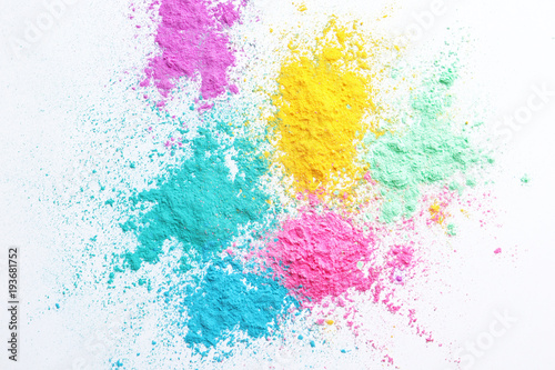 Fototapeta Naklejka Na Ścianę i Meble -  Colorful powders for Holi festival on white background