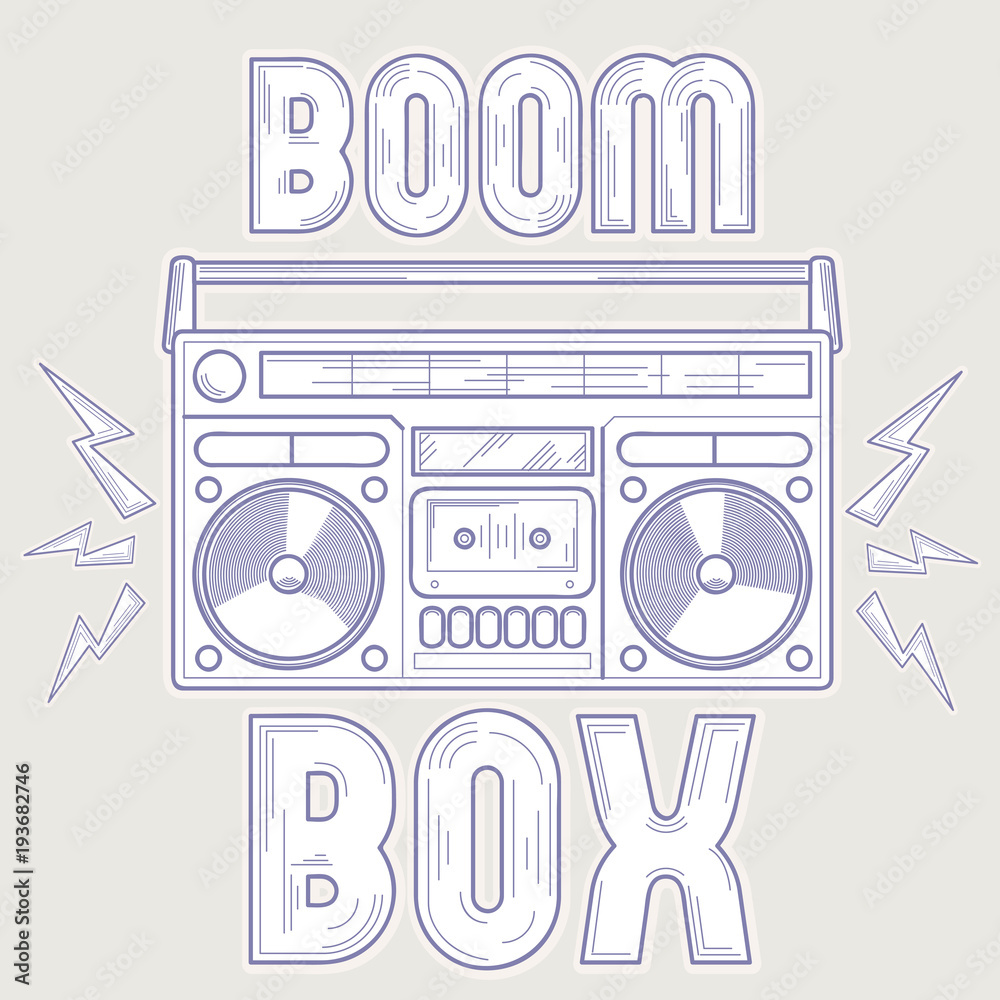 Boom box line art music design Boom box line art music design