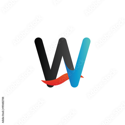 Alphabet w logo graphic template vector
