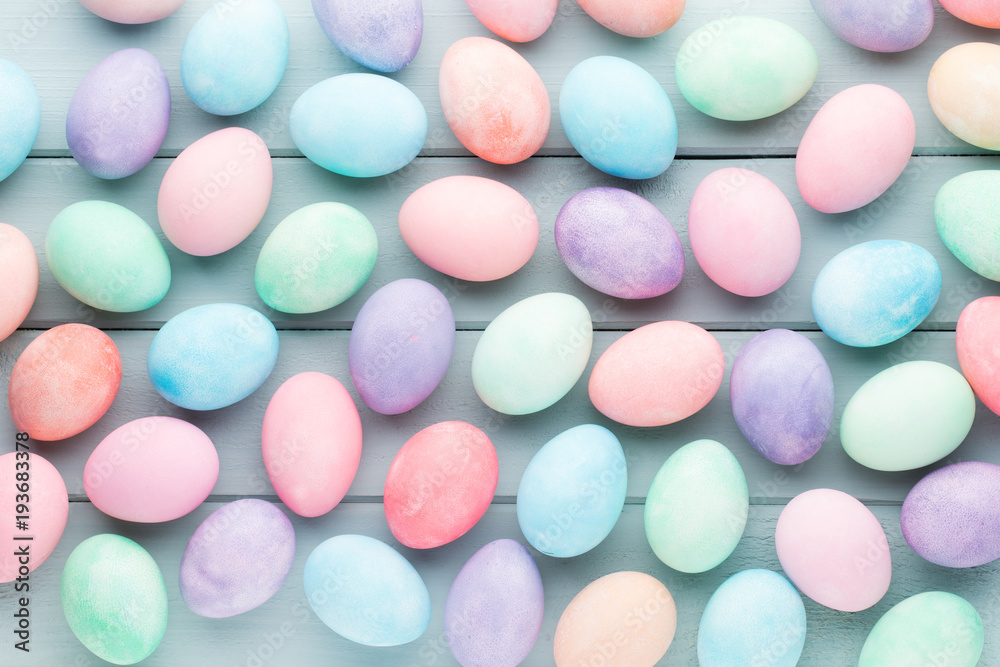 Pastel Easter eggs background. Spring greating card. Pastel Easter eggs background. Spring greating card.