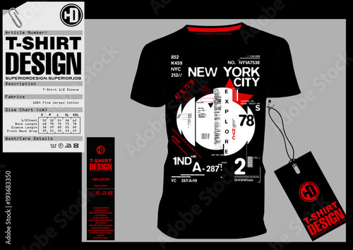 NYC / NEW YORK DISTRICT / Stock Vector Illustration: T-Shirt Design / Print Design