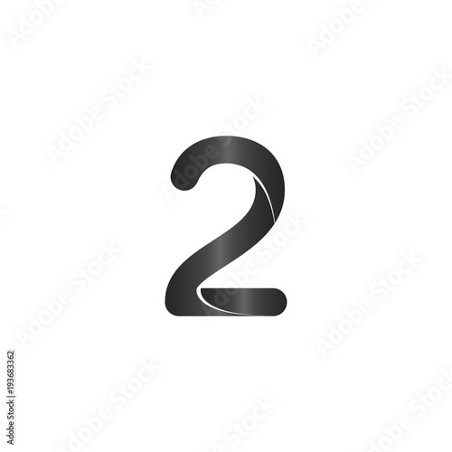 Colorful number 2 logo icon template vector