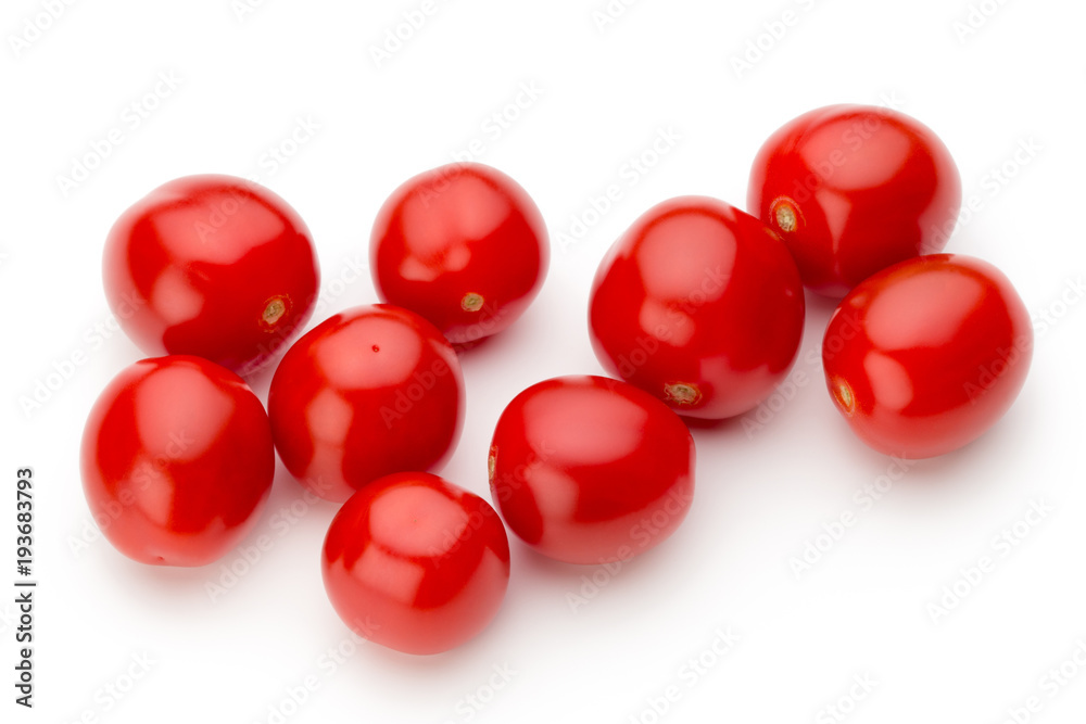 Plum tomatoes isolated on white background. Top view Plum tomatoes isolated on white background. Top view