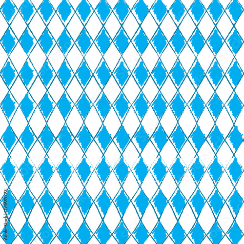 Oktoberfest background with blue and white rhombus.