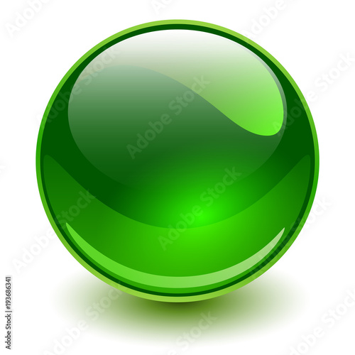 Glass sphere green vector ball
