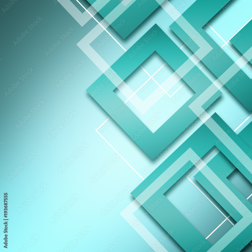 Fototapeta premium Abstract Green squares background 