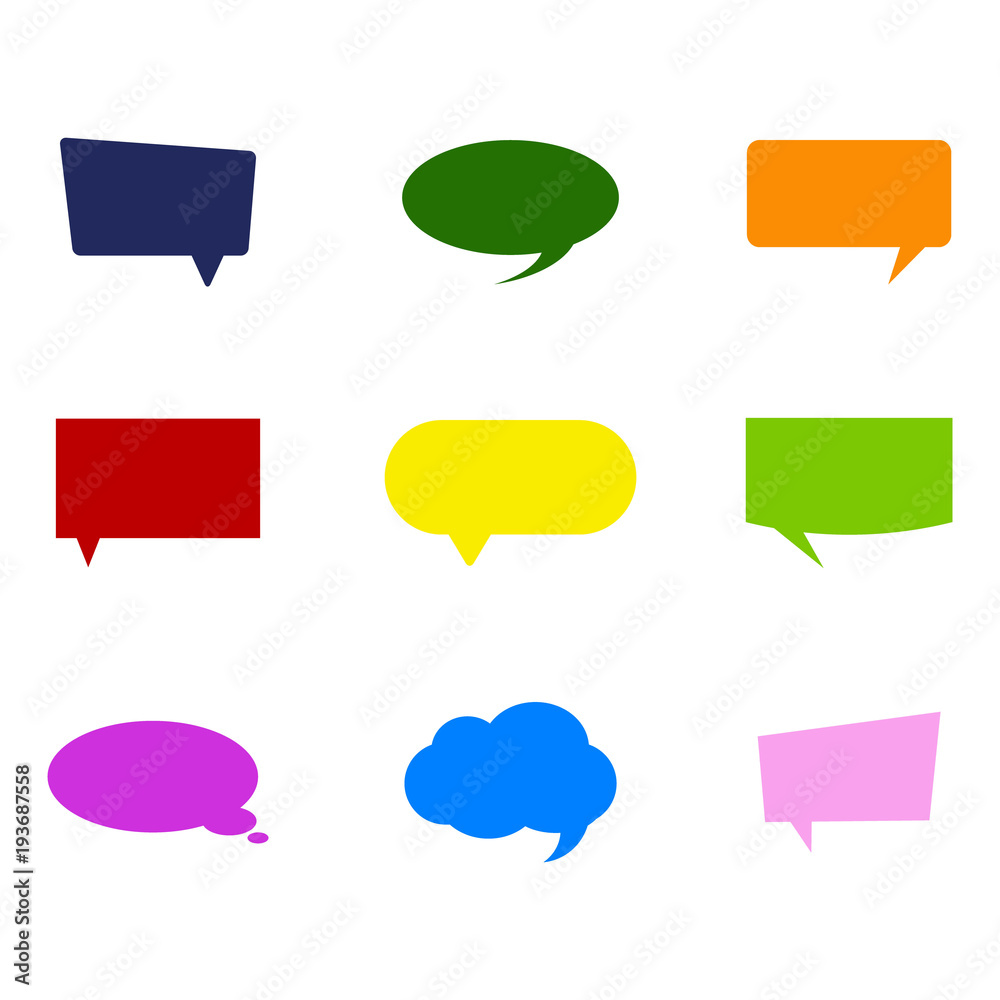 monochrome set with vector speech bubbles for your design monochrome set with vector speech bubbles for your design