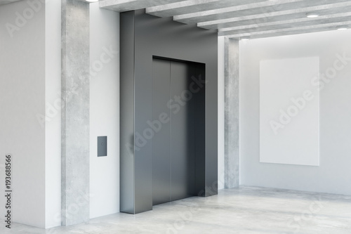 Modern office interior with elevator