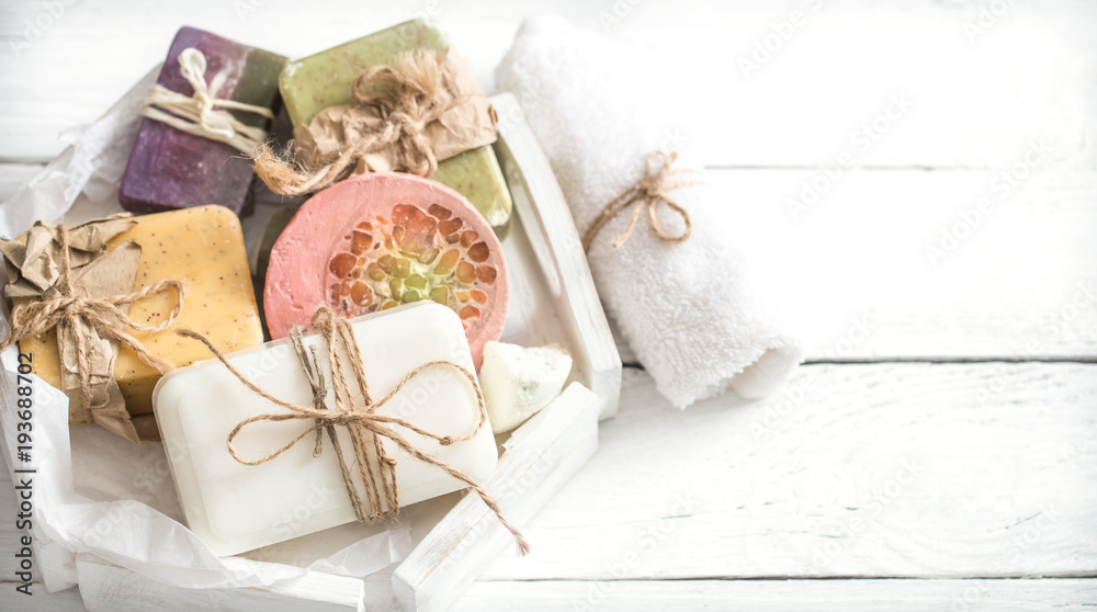 spa composition with soap spa composition with soap