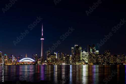 Night view of downtown Toronto  Ontario  Canada