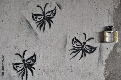 Fotografie Graffiti Schmetterlinge Motten