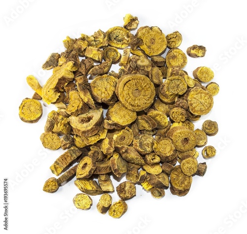 Radix Scutellariae, chinese herbal medicine isolated. Huang Qin photo