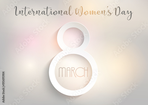 International Women's Day background with bokeh lights design