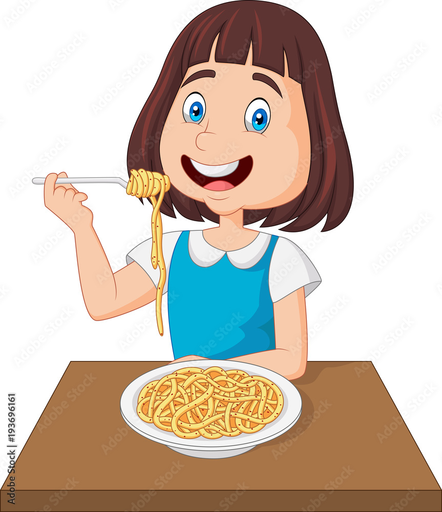 Little girl eating spaghetti Little girl eating spaghetti