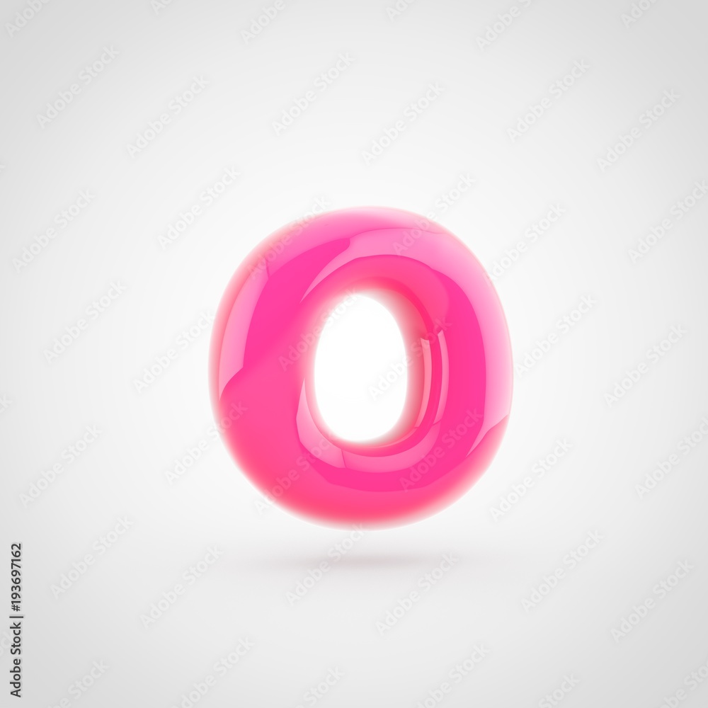Pink letter O lowercase filled with soft light isolated on white background. Pink letter O lowercase filled with soft light isolated on white background.