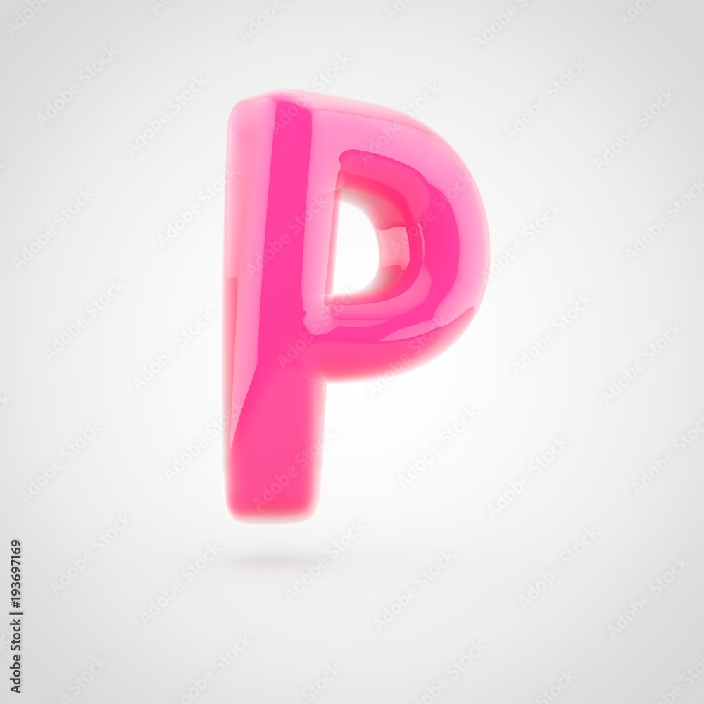 Pink letter P uppercase filled with soft light isolated on white background. Pink letter P uppercase filled with soft light isolated on white background.