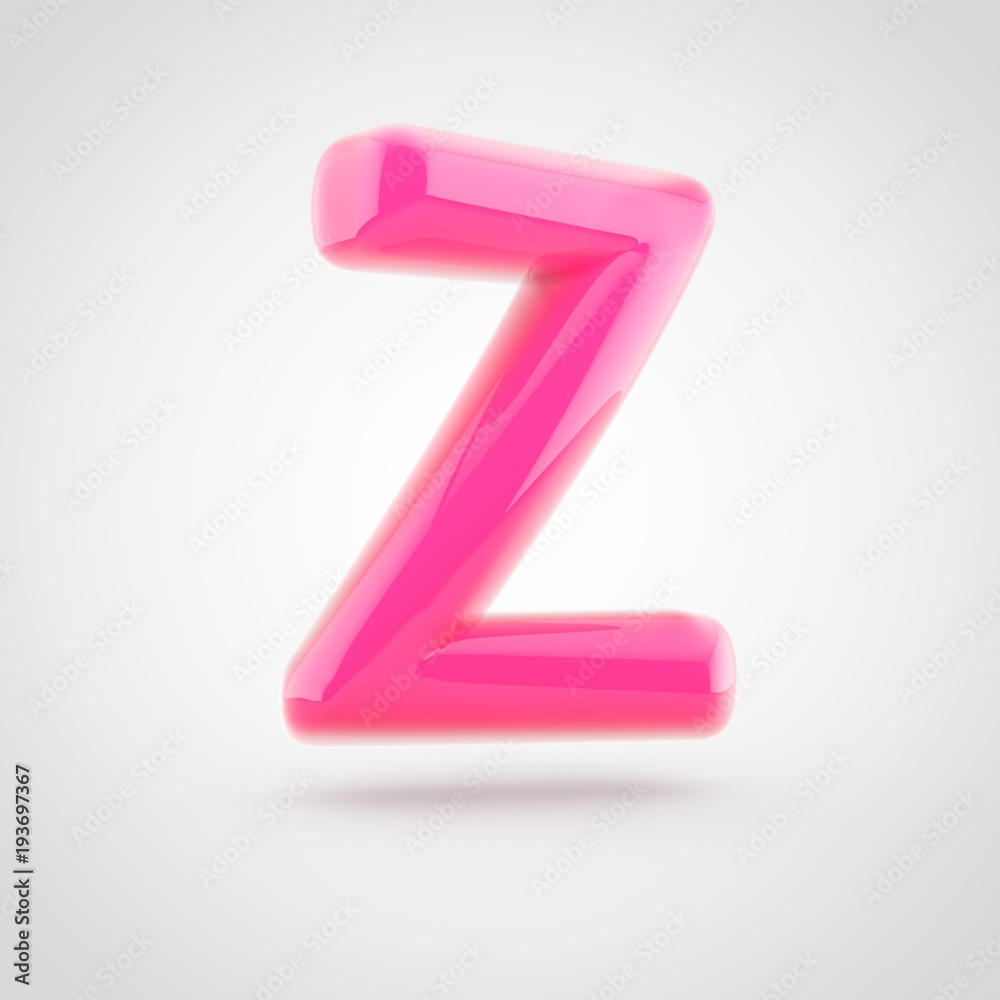 Pink letter Z uppercase filled with soft light isolated on white background. Pink letter Z uppercase filled with soft light isolated on white background.