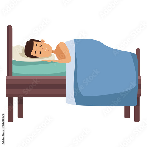 Sleeping in bed icon vector illustration graphic design