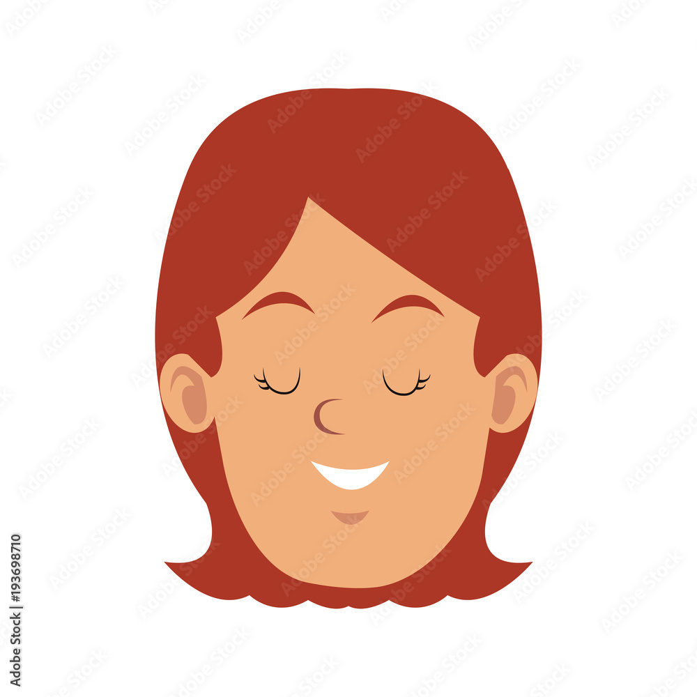 Woman smiling with eyes closed icon vector illustration graphic design Woman smiling with eyes closed icon vector illustration graphic design