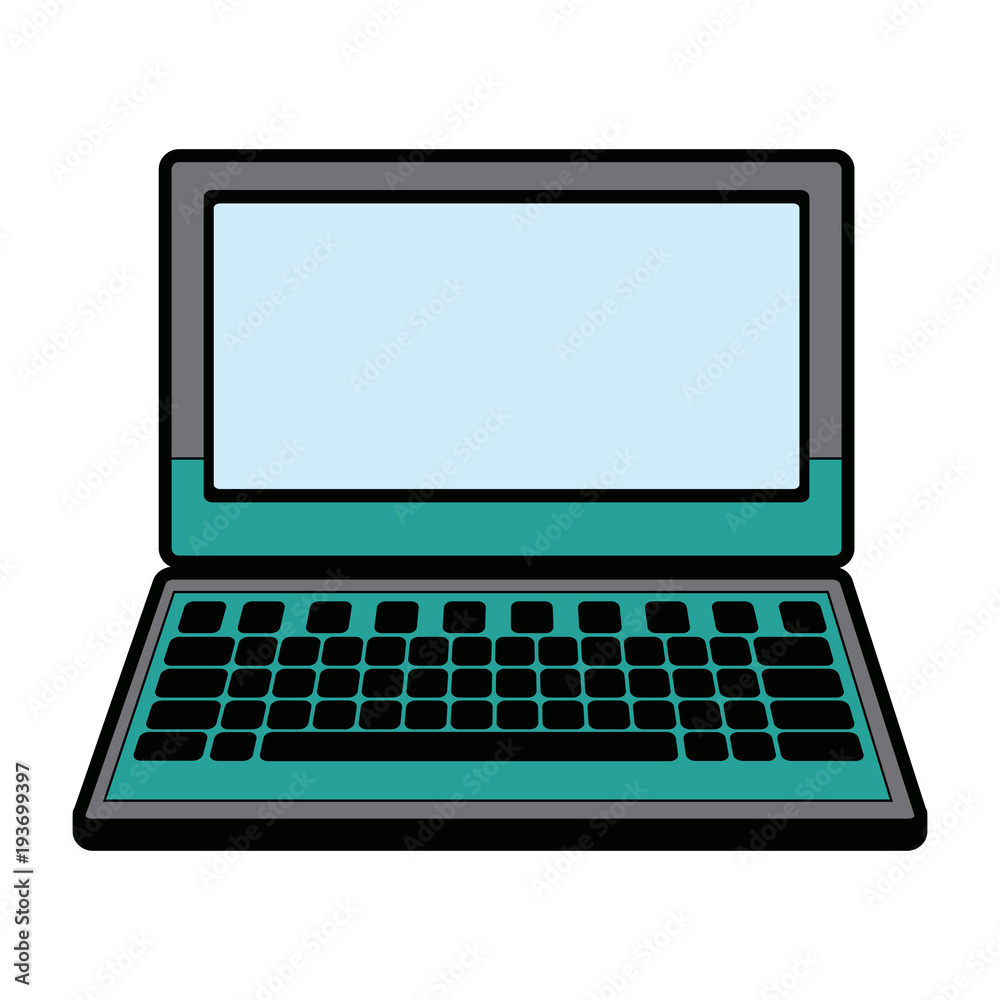 laptop computer device technology wireless vector illustration