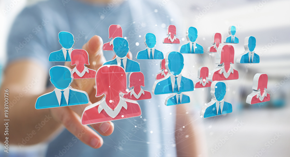 Businessman recruiting candidate for a job 3D rendering