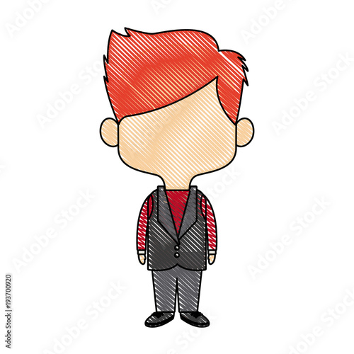 young happy groom man wear suit married vector illustration
